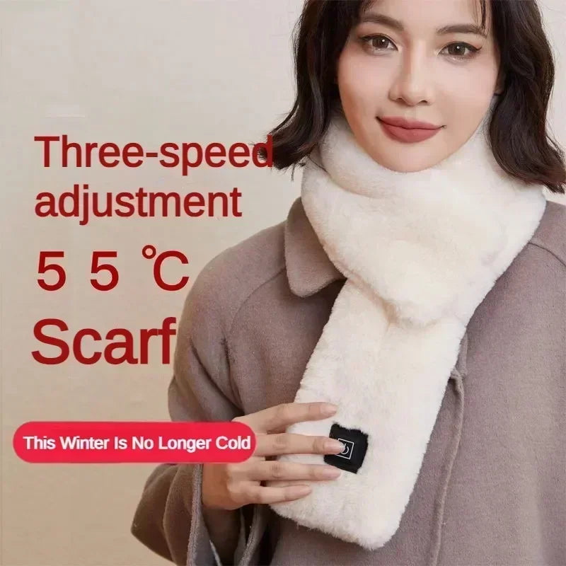 USB Heated Neck Warmer – 3-Level Rechargeable Winter Heating Scarf for Neck Support & Cold Weather Relief