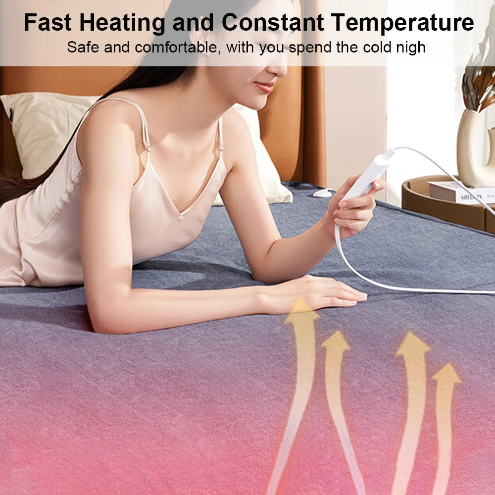 Electric Heating Blanket – Automatic Thermostat Bed Warmer Mattress Pad for Winter Comfort (220V EU Plug)