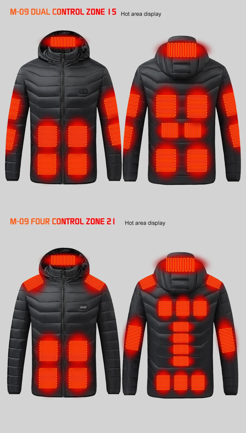 TODWARM 21-Zone Heated Jacket – USB Electric Heating Motorcycle and Winter Jacket for Men and Women | Thermal Graphene Coat