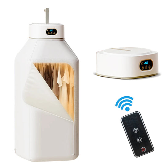 Portable Foldable Electric Clothes Dryer – Smart Timed Warm Air Laundry Dryer with Remote Control