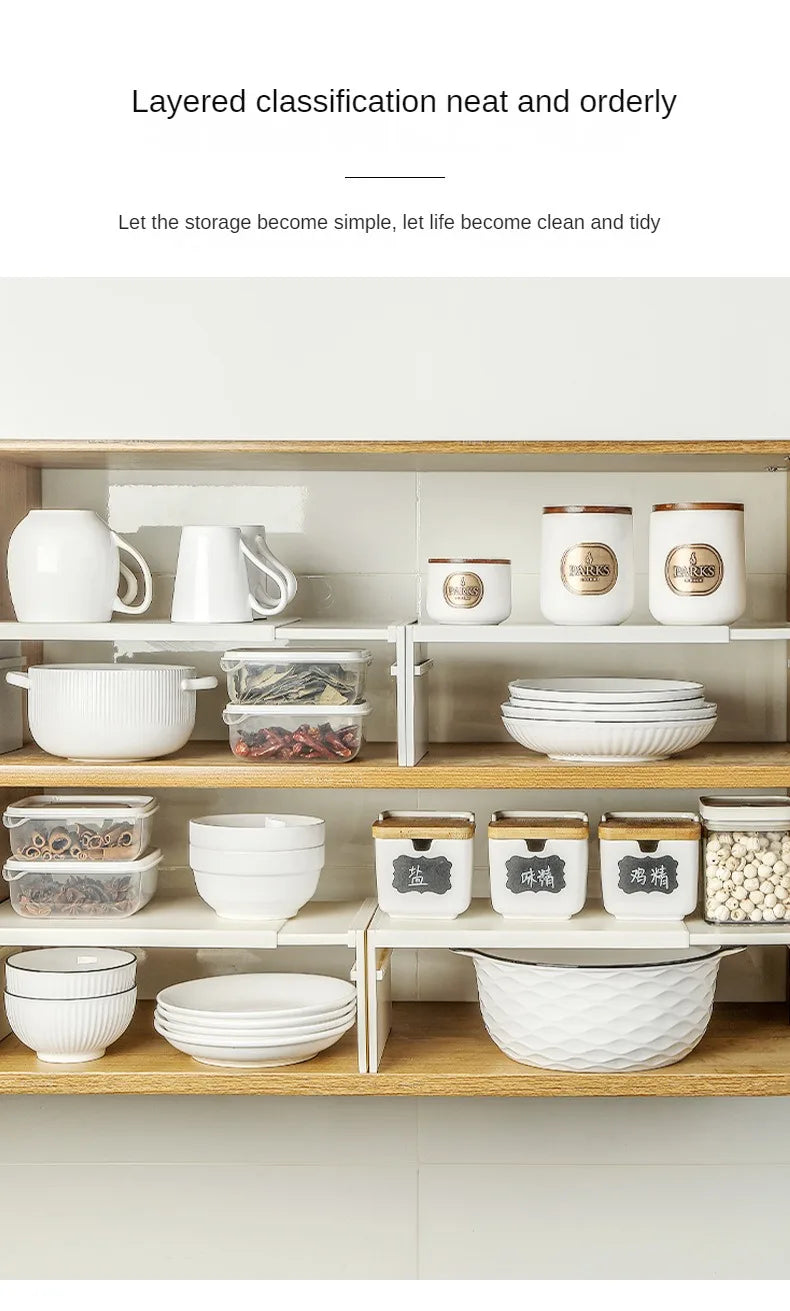 Retractable Kitchen Cabinet Organizer Shelf – Adjustable Spice Rack and Multi-Layer Storage Stand