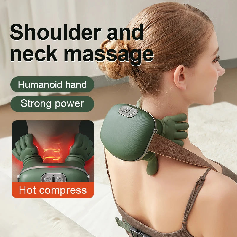 Shiatsu Neck & Shoulder Massager Pillow – Cervical, Trapezius & Full-Body Kneading Relief with Heat