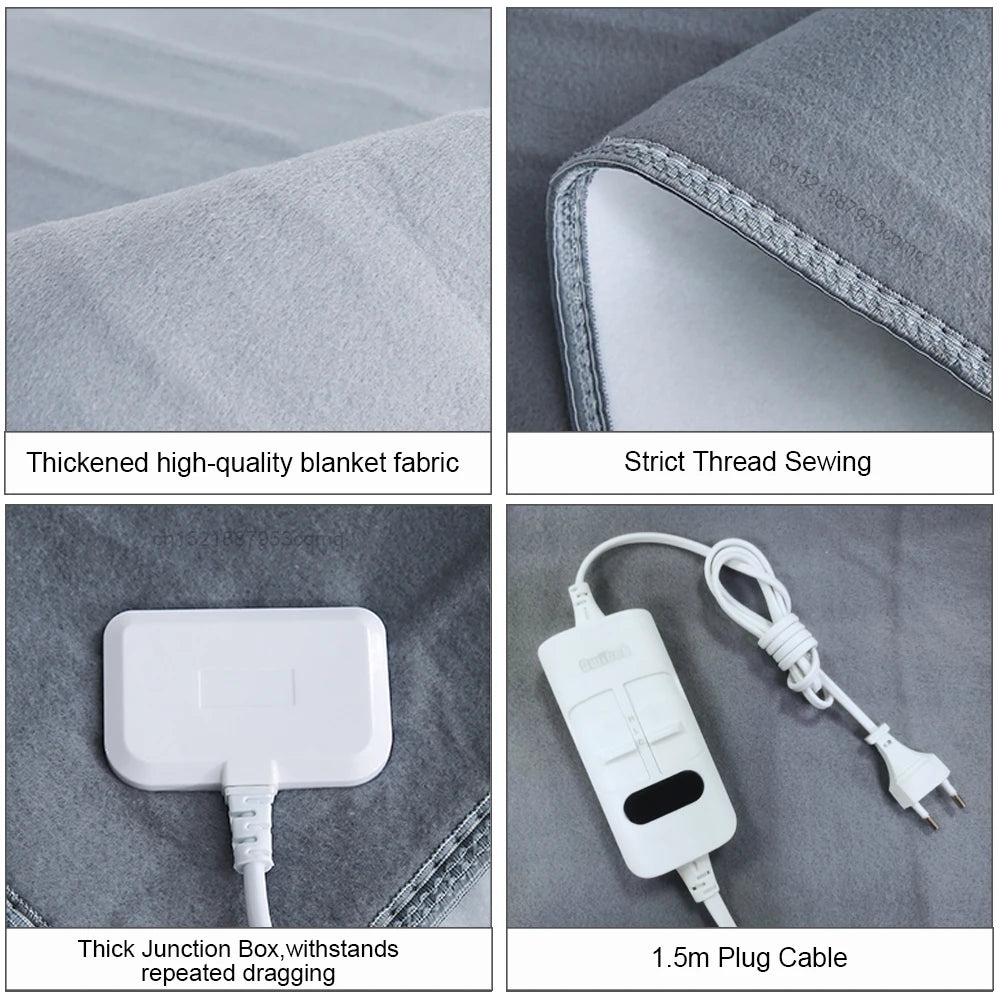 Electric Heating Blanket – Automatic Thermostat Bed Warmer Mattress Pad for Winter Comfort (220V EU Plug)