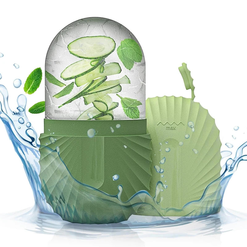 Silicone Ice Face Roller – Reusable Ice Cube Facial Massager for Puffiness, Pore Tightening & Glowing Skin