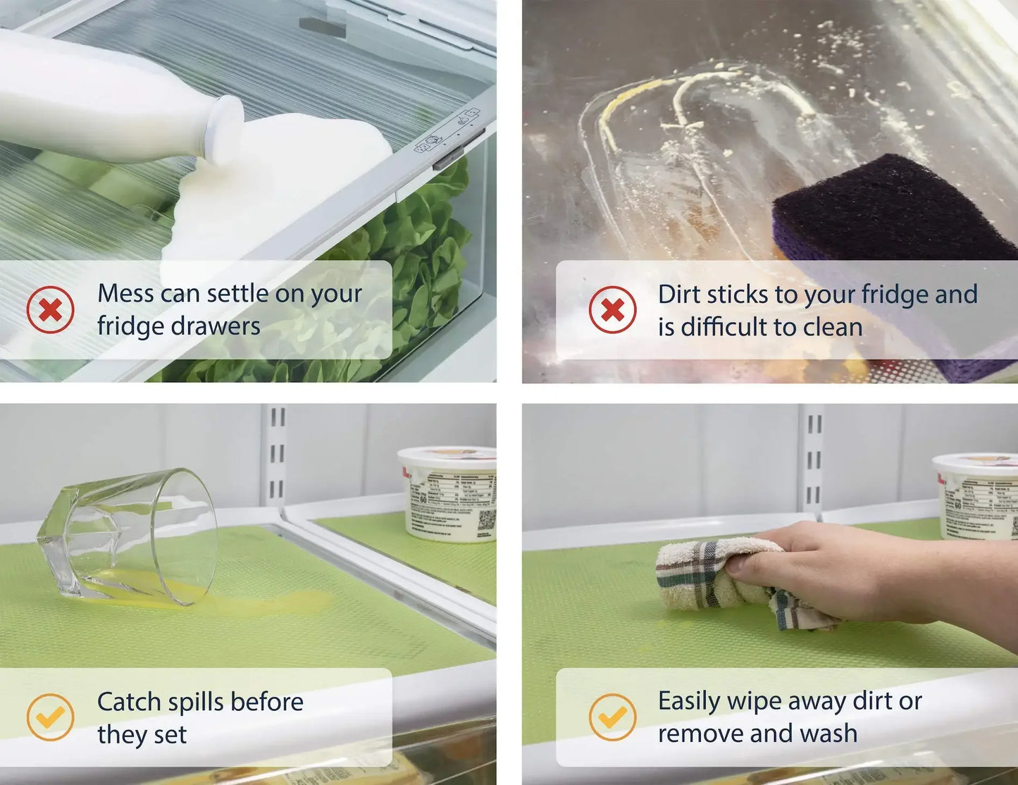 Washable Refrigerator Shelf Liners – Waterproof, Anti-Slip, Cut-to-Fit Fridge Mats (5/3/1 Pack)