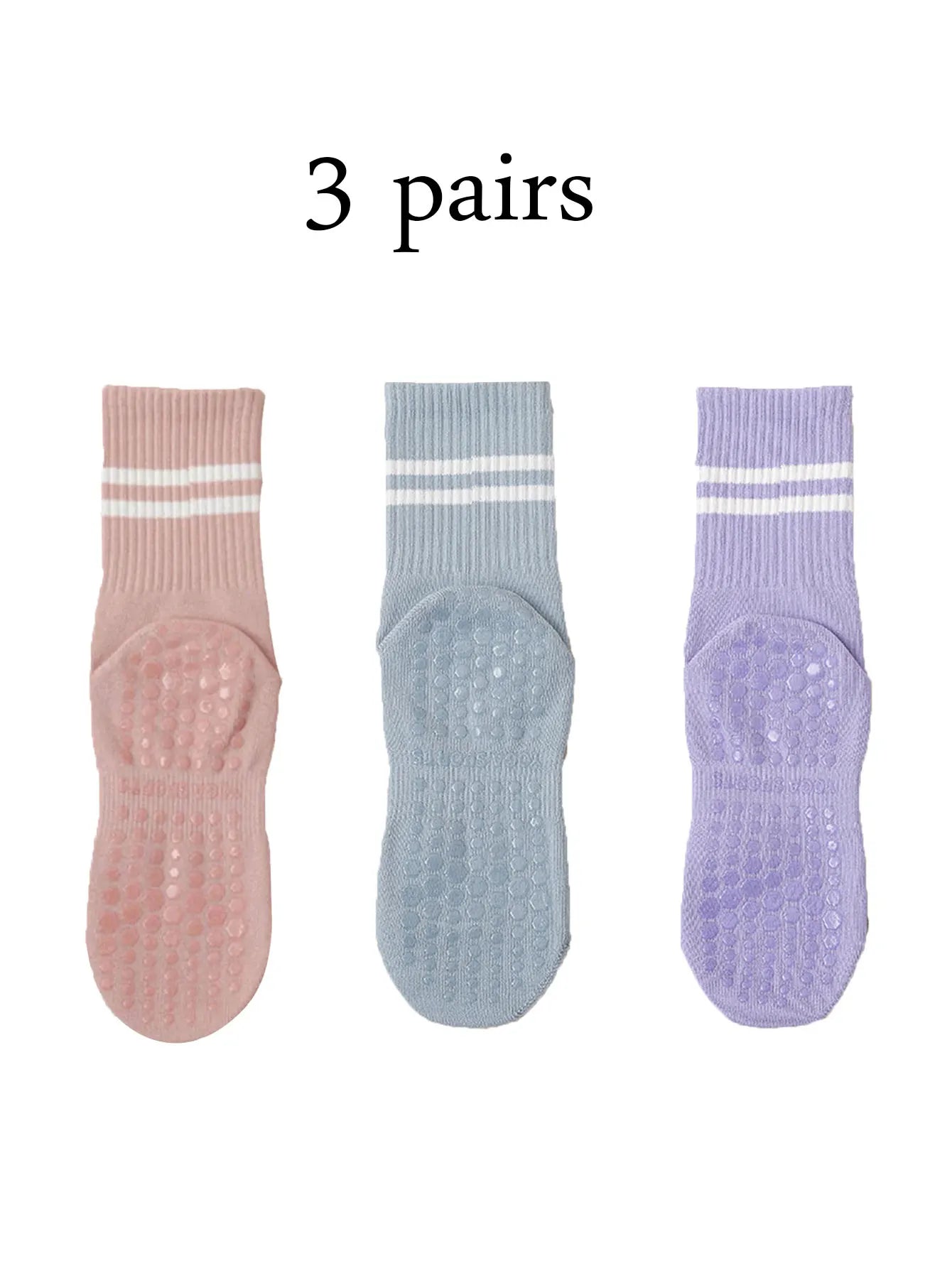 Premium Non-Slip Pilates Socks for Women – 4 Pairs | Yoga, Barre & Workout Grip Socks