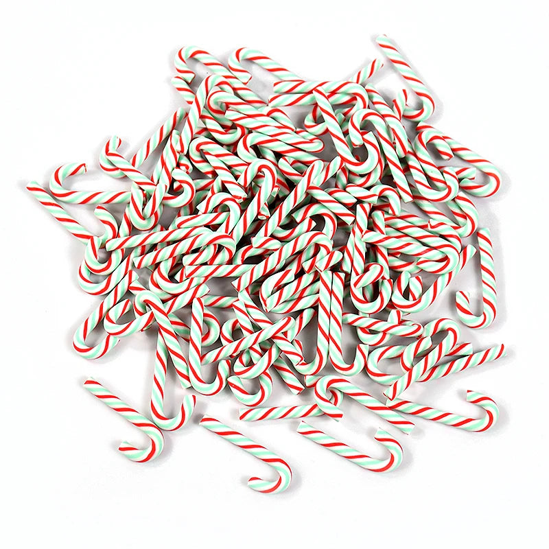 Mini Candy Cane Christmas Decorations – 10/30/50pcs Red & White Resin Ornaments for DIY Crafts, Tree & Home Décor 2025