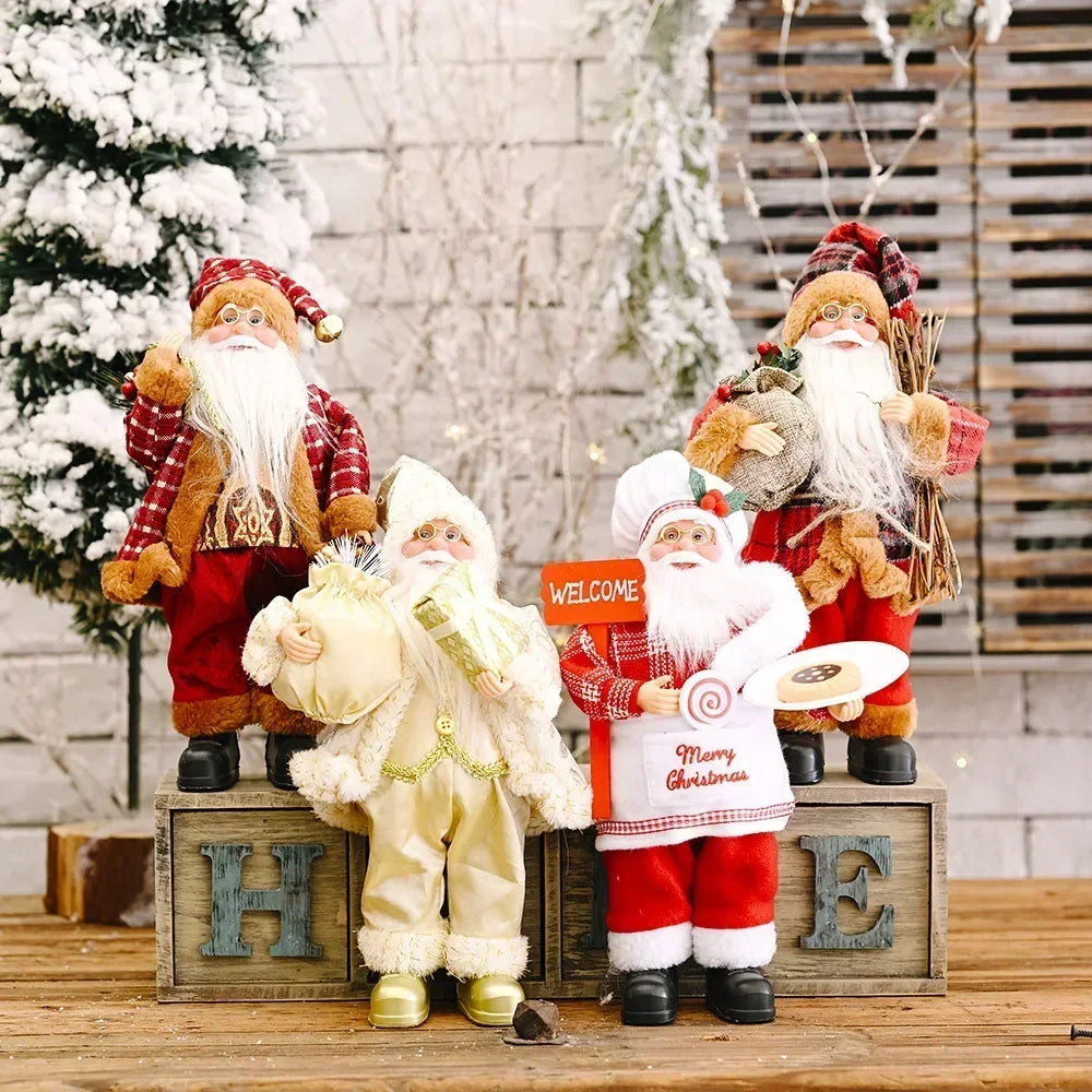 Santa Claus Plush Doll Christmas Decorations – 1–4PCS 30cm Festive Plush Ornaments for Home, Party & New Year 2025 Décor