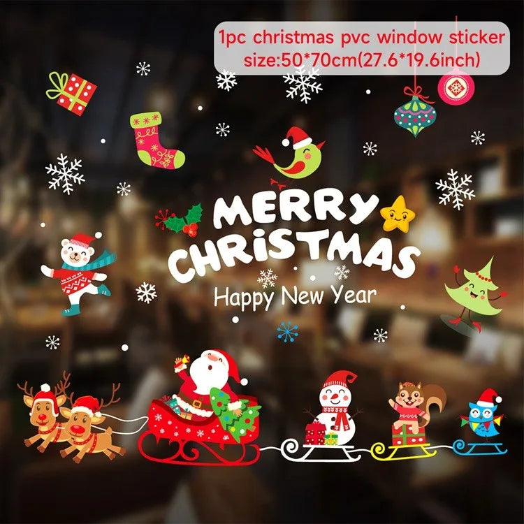 Christmas Wall and Window Stickers – Merry Christmas 2024 Home Decorations, Xmas Ornaments & New Year 2025 Décor