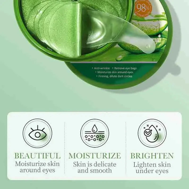 Aloe Vera Collagen Eye Mask – 60pcs Under Eye Patches for Dark Circles, Puffiness, and Moisturizing Skincare