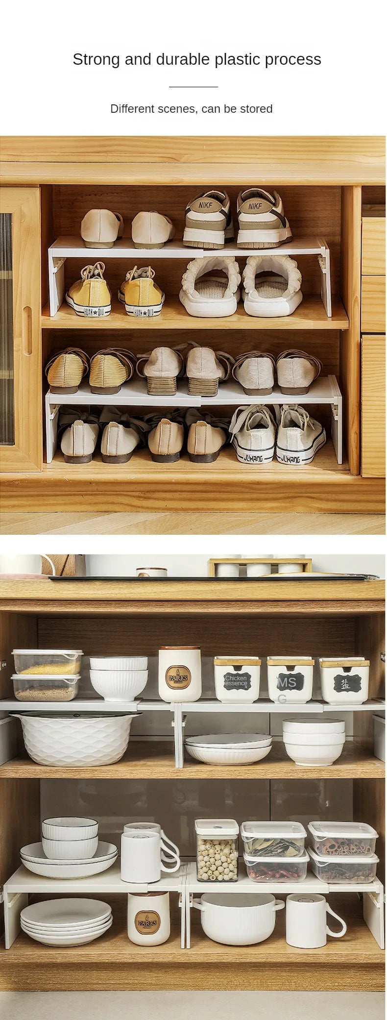 Retractable Kitchen Cabinet Organizer Shelf – Adjustable Spice Rack and Multi-Layer Storage Stand
