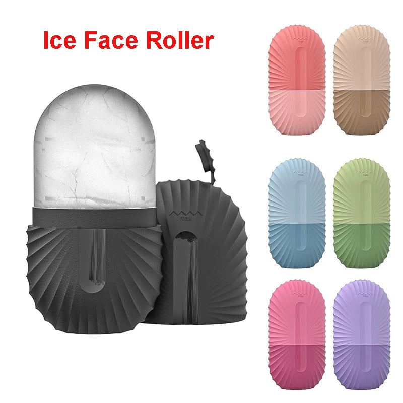 Silicone Ice Face Roller – Reusable Ice Cube Facial Massager for Puffiness, Pore Tightening & Glowing Skin