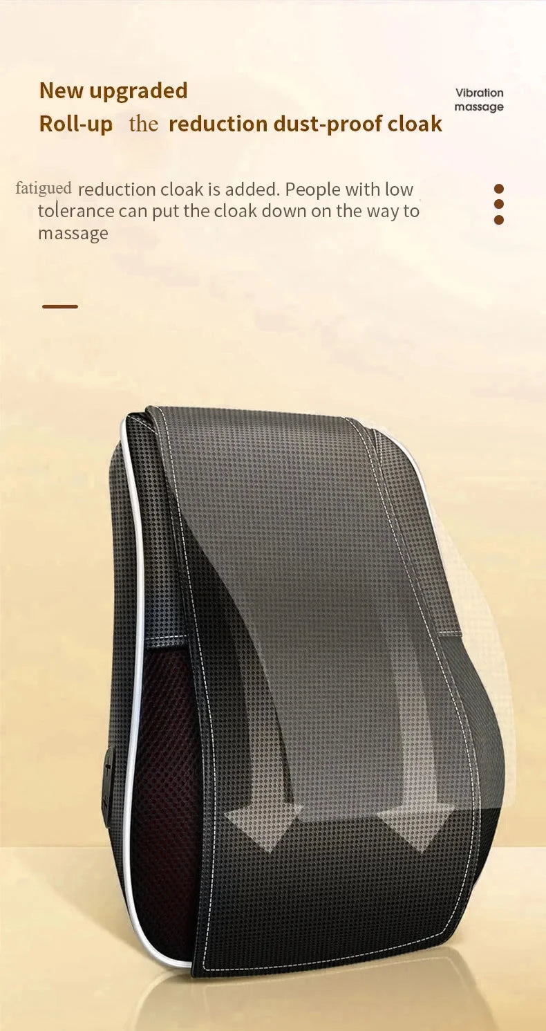 Electric Shiatsu Neck & Back Massager Pillow – Heated Cervical Traction & Vibration Relief for Home, Office & Car