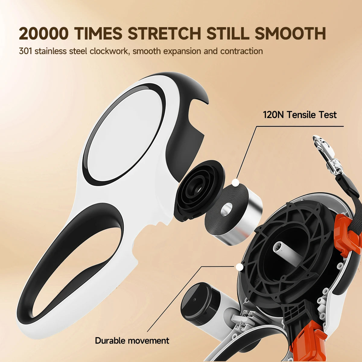 26ft Retractable Dog Leash – Extra Long Walking Leash with Built-In Waste Bag Holder for Comfortable, Safe Dog Walks