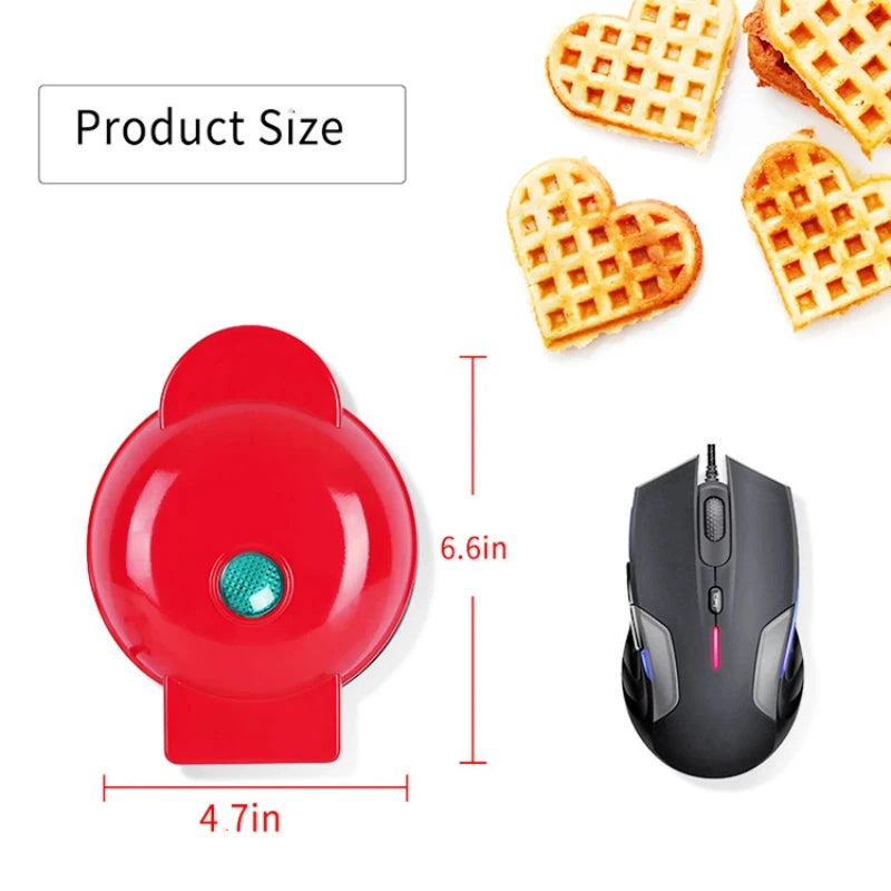 Mini Bubble Waffle Maker – Heart-Shaped Breakfast & Snack Machine for Kids, Parties & Fun Treats (350W)