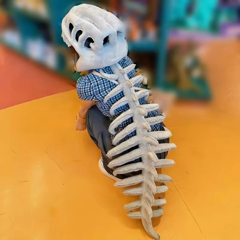 3D Realistic Dinosaur Skeleton Costume – Funny Plush Cosplay Set with Headgear for Dress-Up, Parties and Creative Gifts