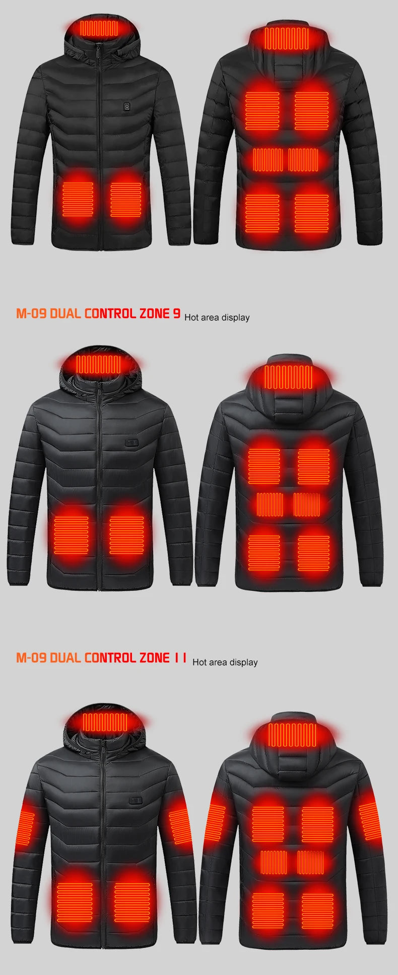 TODWARM 21-Zone Heated Jacket – USB Electric Heating Motorcycle and Winter Jacket for Men and Women | Thermal Graphene Coat