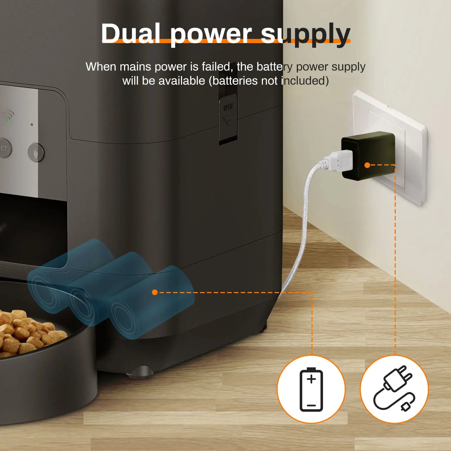 Smart Automatic Pet Feeder – Timed Cat & Dog Food Dispenser with Portion Control and LCD Display