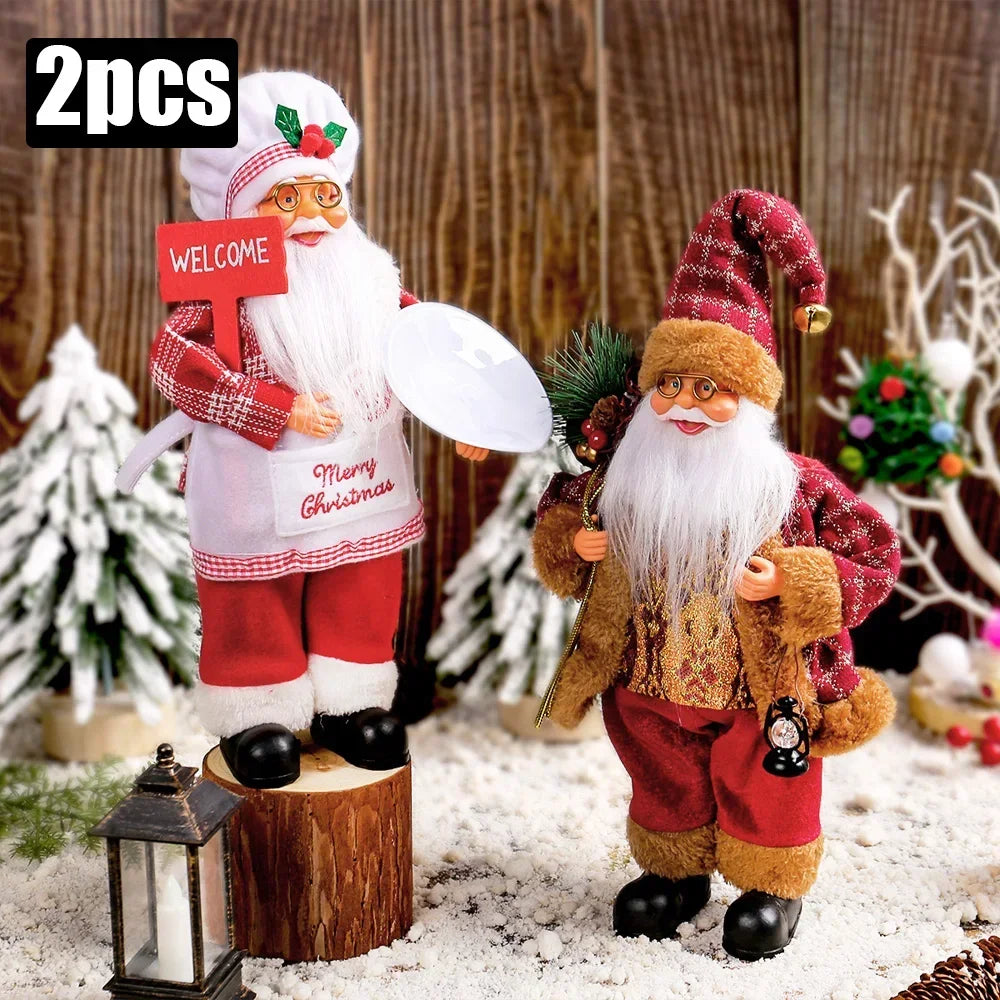 Santa Claus Plush Doll Christmas Decorations – 1–4PCS 30cm Festive Plush Ornaments for Home, Party & New Year 2025 Décor