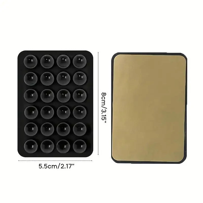 Silicone Suction Phone Holder Mat – Multifunctional Anti-Slip Wall Mount Stand for iPhone and Android