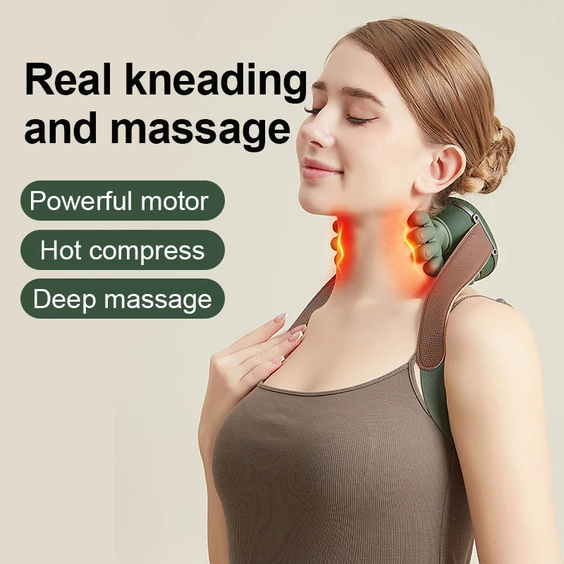 Shiatsu Neck & Shoulder Massager Pillow – Cervical, Trapezius & Full-Body Kneading Relief with Heat