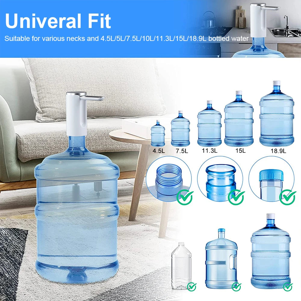 Automatic Water Dispenser – Rechargeable Foldable Pump for 4.5–19L Bottles | Ideal for Pets, Home & Everyday Use
