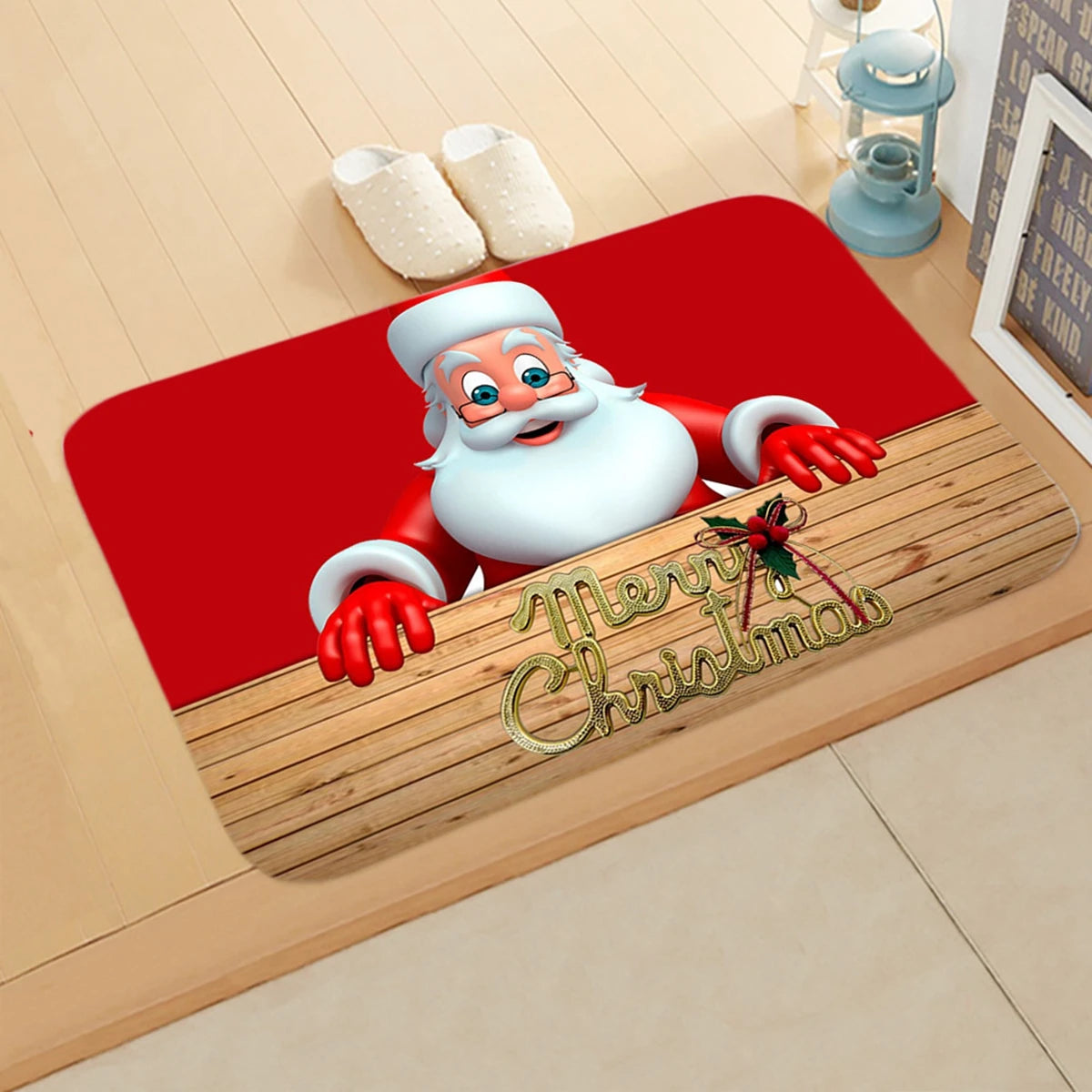 Christmas Door Mat – Santa Claus Merry Christmas Outdoor Rug for Home, Porch, and Holiday Decorations 2025
