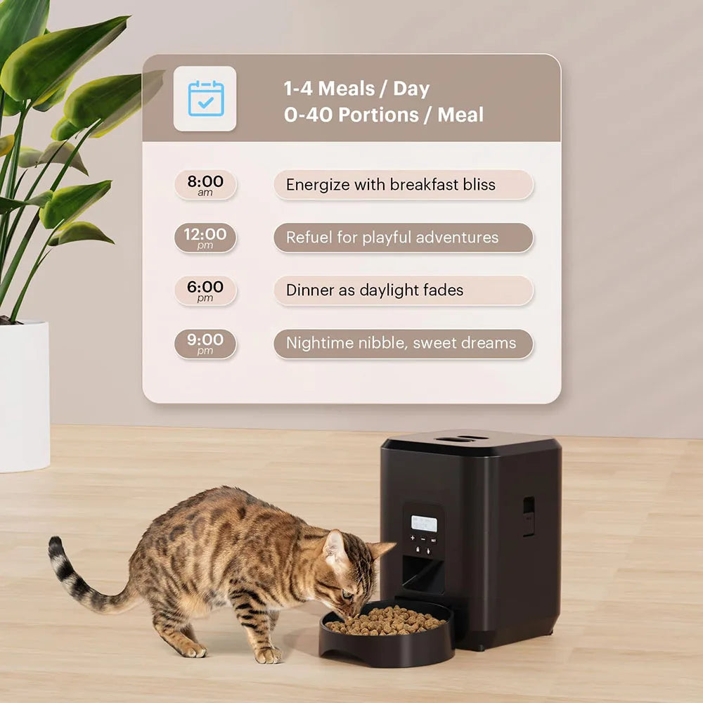 Smart Automatic Pet Feeder – Timed Cat & Dog Food Dispenser with Portion Control and LCD Display