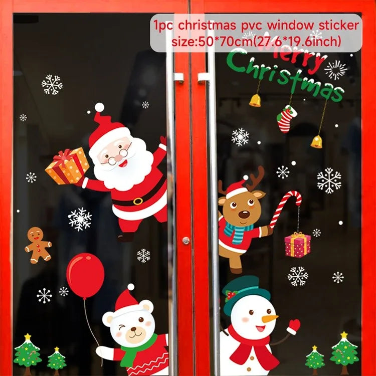 Christmas Wall and Window Stickers – Merry Christmas 2024 Home Decorations, Xmas Ornaments & New Year 2025 Décor
