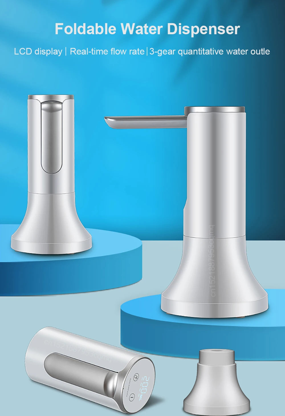 Automatic Water Dispenser – Rechargeable Foldable Pump for 4.5–19L Bottles | Ideal for Pets, Home & Everyday Use