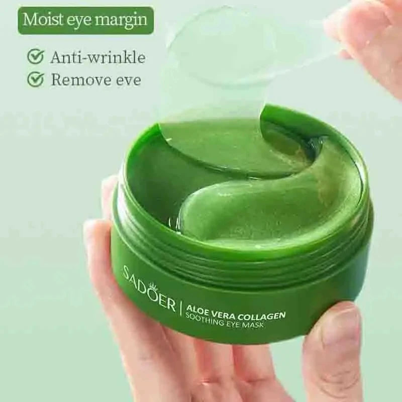 Aloe Vera Collagen Eye Mask – 60pcs Under Eye Patches for Dark Circles, Puffiness, and Moisturizing Skincare