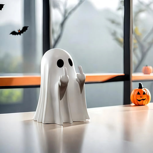 Cheeky Ghost Figurine – Funny Halloween Home Decoration for Table, Shelf, or Desk Display