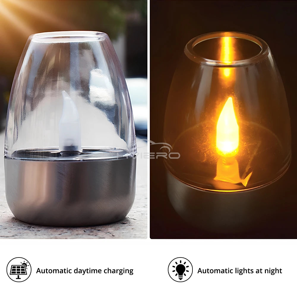 LED Solar Candle Light – Waterproof Flameless Outdoor Night Lamp for Garden, Patio, and Wedding Decor