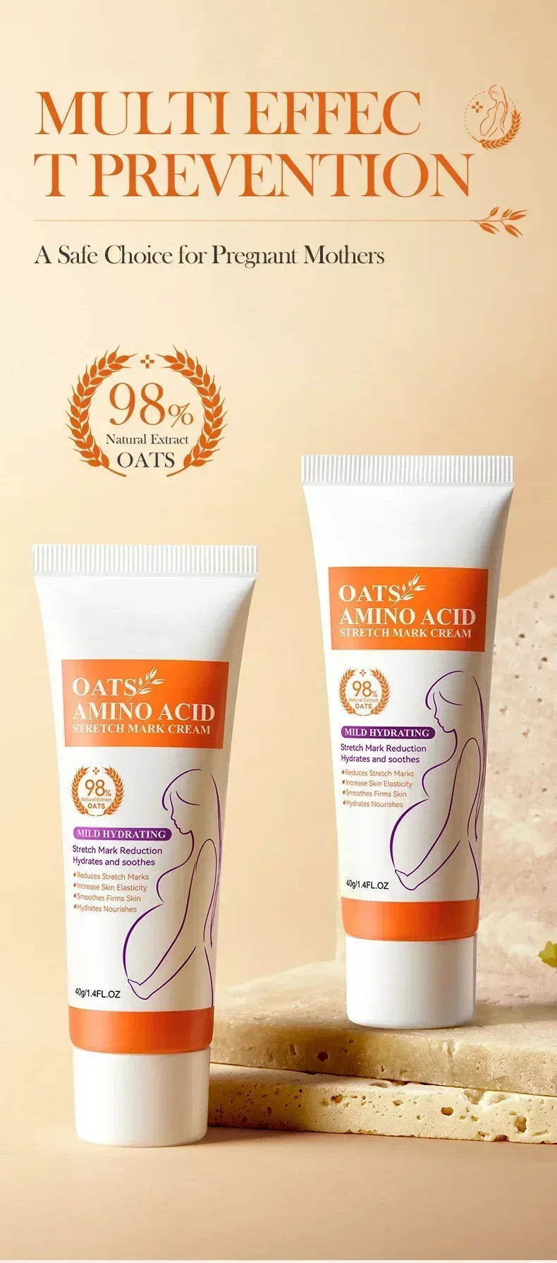 Stretch Mark Care Cream – Helps Improve Skin Texture, Firmness & Elasticity