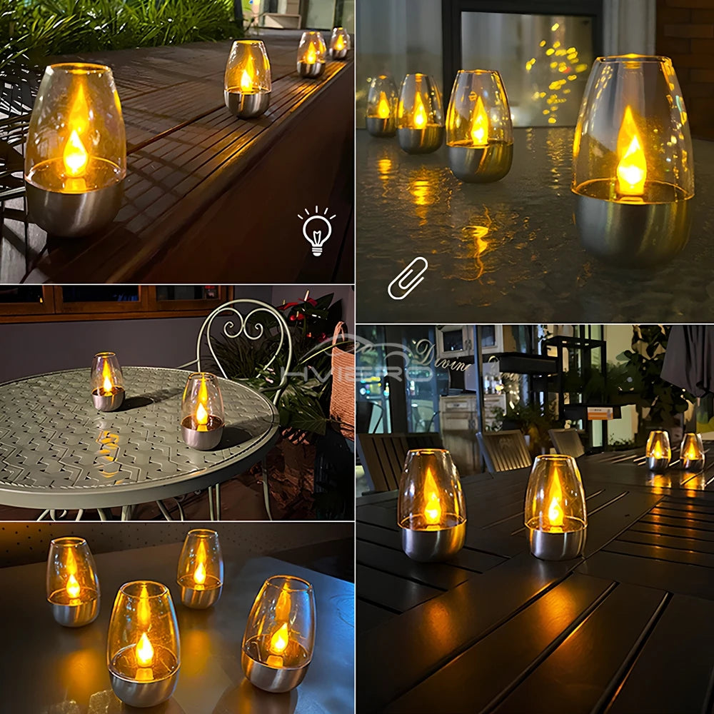 LED Solar Candle Light – Waterproof Flameless Outdoor Night Lamp for Garden, Patio, and Wedding Decor