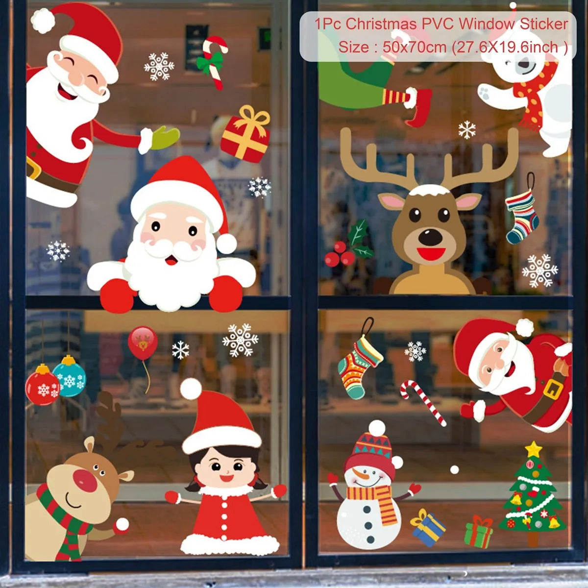 Christmas Wall and Window Stickers – Merry Christmas 2024 Home Decorations, Xmas Ornaments & New Year 2025 Décor
