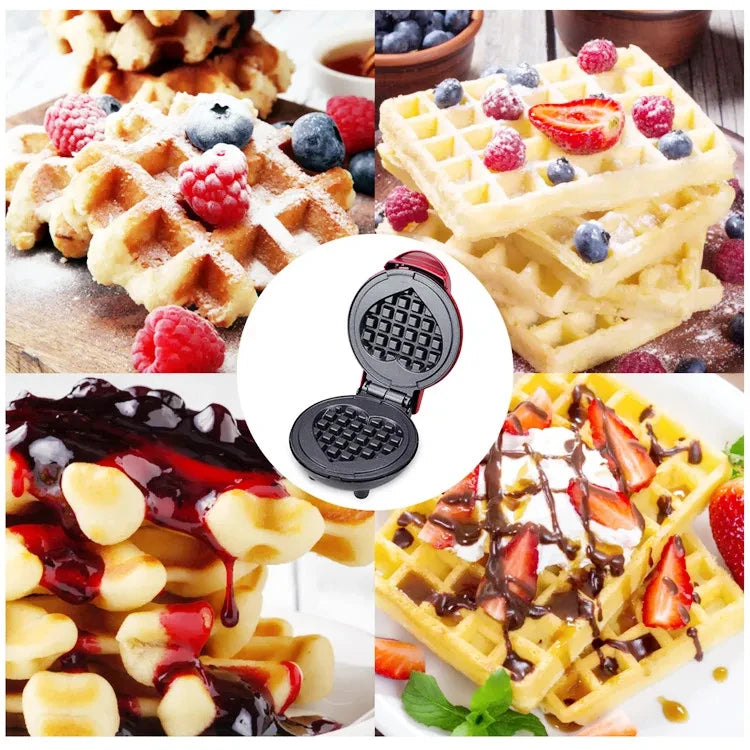 Mini Bubble Waffle Maker – Heart-Shaped Breakfast & Snack Machine for Kids, Parties & Fun Treats (350W)